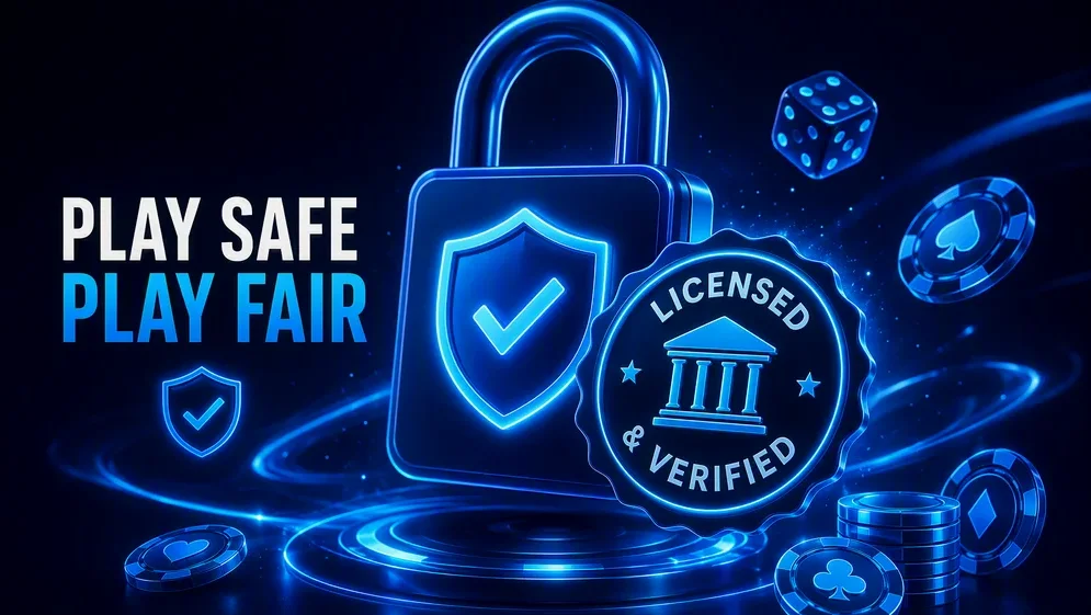 SSL padlock icon with casino licence badge overlay
